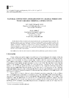 Natural convection and radiation in a radial porous fin with variable thermal conductivity