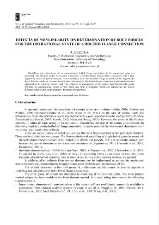 Effects of nonlinearity on determination of bolt forces for the operational state of a bolted flange connection