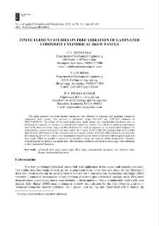 Finite element studies on free vibration of laminated composite cylindrical skew panels