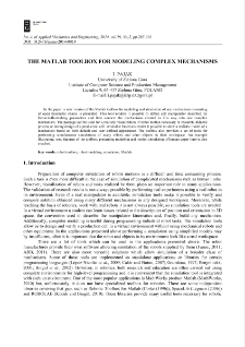 The Matlab toolbox for modeling complex mechanisms