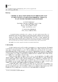 Chemical reaction effects on MHD flow past an impulsively started isothermal vertical plate with uniform mass diffusion