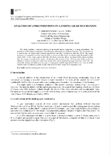 Analysis of links positions in landing gear mechanism