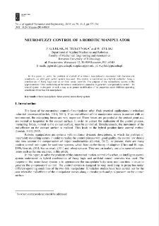 Neuro-fuzzy control of a robotic manipulator