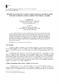 Motion planning of a novel 2-DOF parallel manipulator applied as driving simulator of the wheel loader