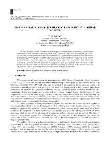 Differential kinematics of contemporary industrial robots