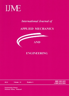 International Journal of Applied Mechanics and Engineering (IJAME), volume 19, number 4 (2014) - Contents