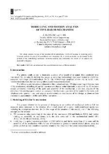 Modelling and motion analysis of five-bar 5R mechanism