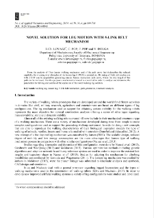 Novel solution for leg motion with 5-link belt mechanism