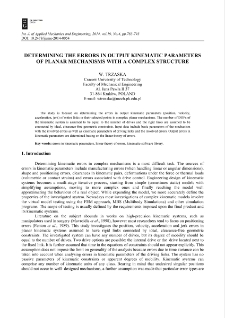 Determining the errors in output kinematic parameters of planar mechanisms with a complex structure