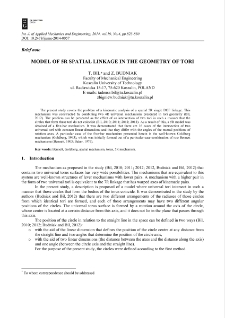 Model of 5R spatial linkage in the geometry of tori