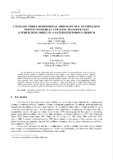 Unsteady three-dimensional MHD flow due to impulsive motion with heat and mass transfer past a stretching sheet in a saturated porous medium