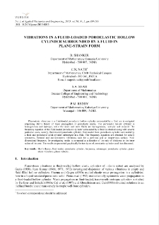 Vibrations in a fluid-loaded poroelastic hollow cylinder surrounded by a fluid in plane-strain form