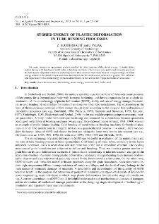 Stored energy of plastic deformation in tube bending processes