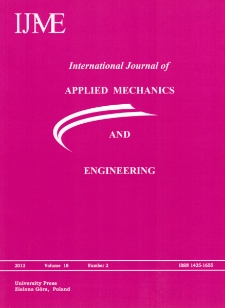 International Journal of Applied Mechanics and Engineering (IJAME), volume 18, number 2 (2013) - Contents
