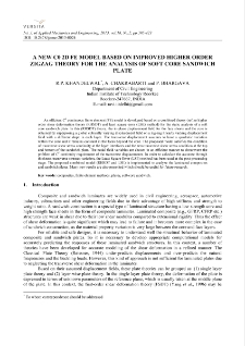 A new C0 2D Fe model based on improved higher order zigzag theory for the analysis of soft core sandwich plate