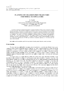 Planning of collision-free trajectory for mobile manipulators