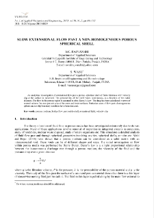 Slow extensional flow past a non-omogeneous porous spherical shell