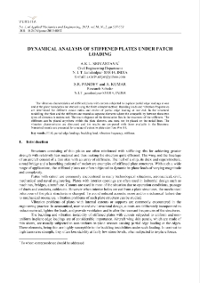 Dynamical analysis of stiffened plates under patch loading