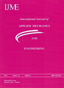 International Journal of Applied Mechanics and Engineering (IJAME), volume 18, number 3 (2013) - Contents