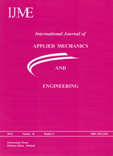 International Journal of Applied Mechanics and Engineering (IJAME), volume 18, number 3 (2013) - spis treści
