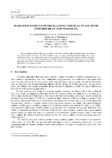 Radiation effects on oscillating vertical plate with uniform heat and mass flux