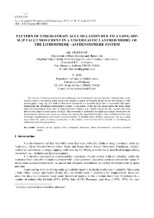 Pattern of stress-strain accumulation due to a long dip-slip fault movement in a viscoelastic layered model of the lithosphere - asthenosphere system