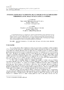 Interactions due to moving heat sources in generalized thermoelastic half-space using L-S model