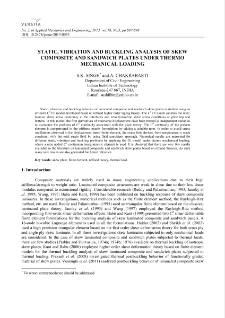 Static, vibration and buckling analysis of skew composite and sandwich plates under thermo mechanical loading