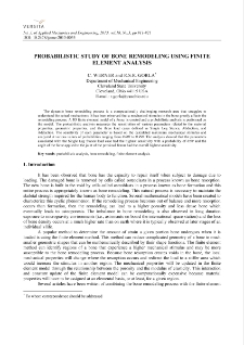 Probabilistic study of bone remodeling using finite element analysis
