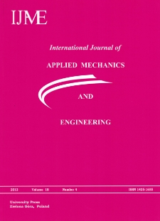 International Journal of Applied Mechanics and Engineering (IJAME), volume 18, number 4 (2013) - Contents