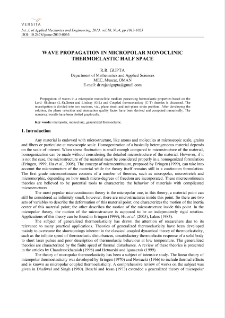 Wave propagation in micropolar monoclinic thermoelastic half space