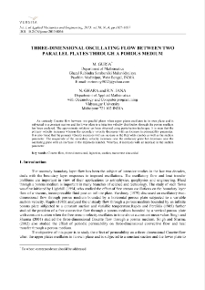 Three-dimensional oscillating flow between two parallel plates through a porous medium