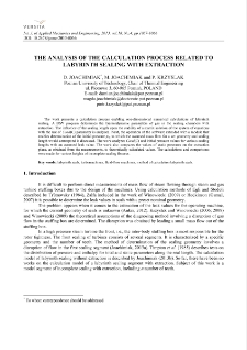 The analysis of the calculation process related to labyrinth sealing with extraction