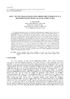 Anti-plane crack emanating from the interface in a bounded smart PEMO- elastic structure