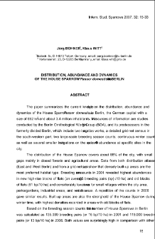 Distribution, abundance and dynamics of the House Sparrow "Passer domesticus" in Berlin