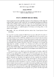 What a sparrow bib can reveal