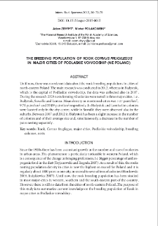 The breeding population of rook "Corvus frugilegus" in major cities of Podlaskie voivodship (ne Poland)