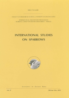 International Studies on Sparrows, vol. 37 (2013) - spis treści