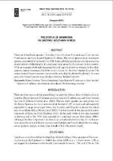 The status of sparrows in Lesotho, Southern Africa