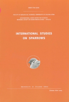 International Studies on Sparrows, vol. 39 (2015) - spis treści
