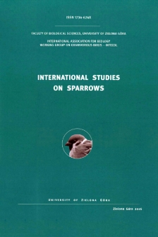 International Studies on Sparrows, vol. 40 (2016) - spis treści
