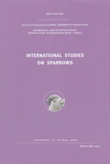 International Studies on Sparrows, vol. 41 (2017) - spis treści