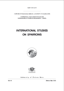 International Studies on Sparrows, vol. 44 (2022) - spis treści
