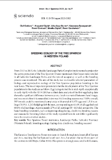 Breeding ecology of the Tree Sparrow in Western Poland