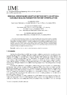 Residual error based adaptive method with an optimal variable scaling parameter for RBF interpolation