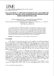Evaluation of YLT method to estimate the load carrying capacity of one-way patched reinforced concrete slab under concentrated load