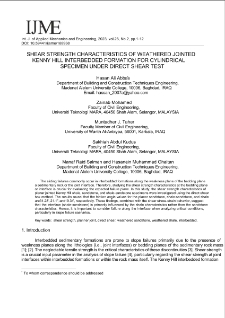 Shear strength characteristics of weathered jointed Kenny Hill interbedded formation for cylindrical specimen under direct shear test