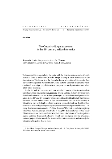 The Carpatho-Rusyn Movement in the 21st century in North America = Ruch karpatorusiński w XXI wieku w Ameryce Północnej