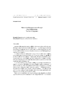 Nation building processes though the Constitutions. The Case of Kyrgyzstan = Proces tworzenia narodu w konstytucjach. Sprawa Kirgistanu