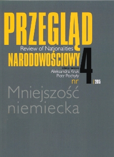 Przegląd Narodowościowy / Review of Nationalities: tom 4 - Mniejszość niemiecka - spis treści i od redakcji